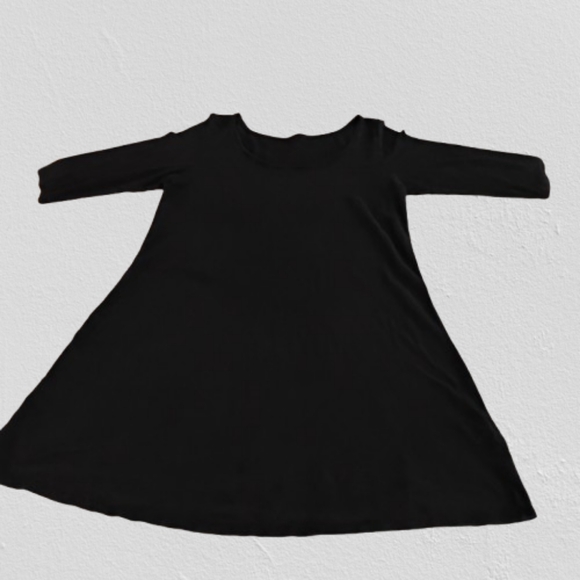 Eileen Fisher Dresses & Skirts - Eileen Fisher Organic Linen A-Line Dress – Black, Size L, 3/4 Sleeve